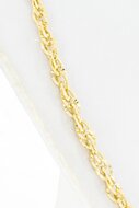 14 Karaat gouden gevlochten Fantasie schakelketting - 51,7 cm