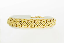 14 Karaat gouden Gevlochten brede armband - 18,4 cm