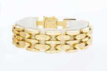 18 Karaat gouden brede Staafjes armband - 19,3 cm