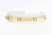 14 karaat bicolor gouden Staafjes armband - 19,3 cm