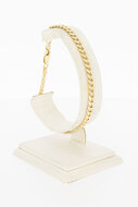 14 Karaat gouden gewalste Gourmet schakel armband - 21 cm