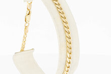 14 Karaat gouden gewalste Gourmet schakel armband - 21 cm