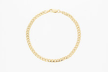 14 Karaat gouden gewalste Gourmet schakel armband - 21 cm