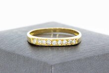 14 Karaat gouden Zirkonia Rij-ring - 17,9 mm