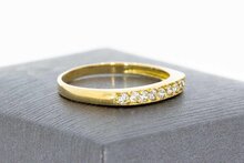 14 Karaat gouden Zirkonia Rij-ring - 17,9 mm