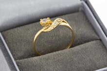 18 Karaat gouden Fantasie Saffier ring - 16,8 mm