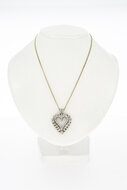 14 karaat gouden hartjes Diamant hanger - 24,7 mm