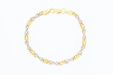 18 Karaat bicolor gouden Valkoog Infinity armband - 15,6 cm