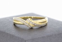 14 Karaat bicolor gouden Slagring gezet met Diamant