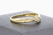 14 Karaat bicolor gouden Slagring gezet met Diamant