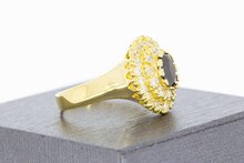 18 Karaat gouden Rozet ring met Spinel en Zirkonia - 18,5 mm