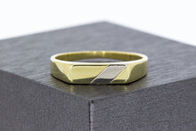 14 karaat gouden Statement ring met bicolor Zegelbed- 18,2