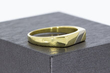 14 karaat gouden Statement ring met bicolor Zegelbed- 18,2