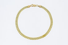14 Karaat gouden gewalste Gourmet armband - 21,5 cm