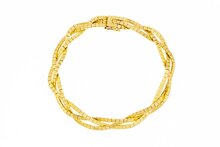 14 Karaat gouden gevlochten Cube armband - 19,7 cm