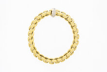 18 Karaat bicolor gouden FOPE Flex armband - 19,5 cm