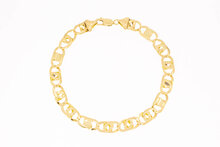 14 Karaat geel gouden Valkoog armband - 24,5 cm
