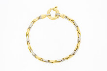 18 Karaat bicolor gouden Anker armband - 20,9 cm