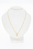 14 Karaat gouden kettinghanger (glijder) met Diamant