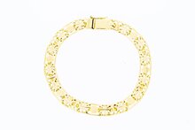 14 Karaat gouden dubbel Anker schakelarmband - 20,5 cm