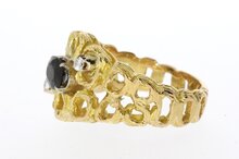 18 Karaat gouden Saffier Ring met Diamant - 18,7 mm
