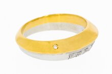 18 Karaat bicolor gouden Diamant ring - 16,5 mm