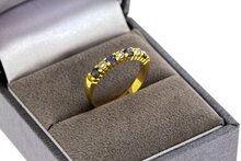 18 Karaat gouden ring met Saffier en Diamant - 15,8 mm