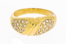 18 karaat gouden diamant Ring - 17 mm