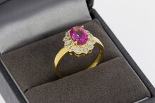 18 karaat gouden Topaas ring met Diamant - 17,3