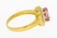 18 karaat gouden Topaas ring met Diamant - 17,3