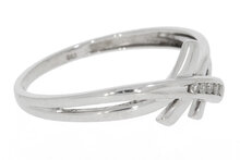 18 Karaat witgouden Slagring gezet met Diamant - 17,5 mm