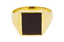 14 karaat gouden Onyx Zegelring - 19,5 mm