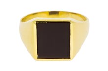 14 karaat gouden Onyx Zegelring - 19,5 mm