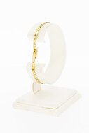 14 Karaat  gouden dames armband met diamant en robijn- 18,2 cm