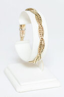 14 karaat gouden dubbele Platte Vossenstaart armband- 19 cm