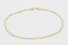 14 Karaat bicolor gouden staafjes armband - 21cm