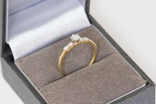 14 Karaat gouden Aanschuifring met Diamant - 16,3