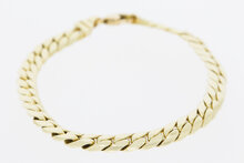 14 Karaat geelgouden gewalste Gourmet armband- 19,5 cm