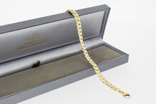 14 Karaat geelgouden gewalste Gourmet armband- 19,5 cm