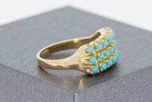 14 Karaat gouden Turkoois Pinkring - 15 mm
