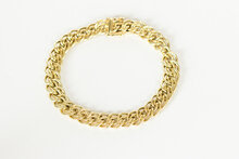 14 Karaat geel gouden gevlochten armband - 18,5 cm