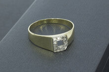 14 Karaat gouden Statement ring met letter "D" - 22,7 mm