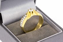 14 karaat gouden Statement ring met  Zirkonia - 19,9 mm