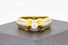 14 karaat gouden Statement ring met  Zirkonia - 19,9 mm