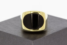 14 Karaat gouden Zegelring ring met zwarte Onyx - 18,9 mm