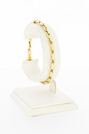 14 Karaat gouden Staafjes armband met Granaat - 19,5 cm