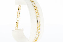 14 Karaat bicolor Figaro gouden armband - 20,1 cm