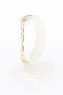 14 Karaat bicolor Figaro gouden armband - 20,1 cm