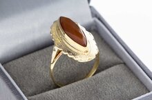 Vintage 14 Karaat gouden Carneool ring - 17,4 mm