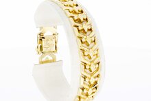 14 karaat gouden brede Vintage armband - 18,5 cm